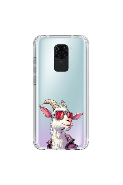 Dali Design حافظة شفافة متوافقة مع هاتف Xiaomi Redmi Note 9 مع تصميم Cool Goat