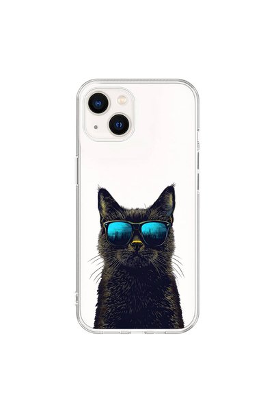 Dali Design حافظة شفافة متوافقة مع هاتف iPhone 13 بتصميم Cool Cat