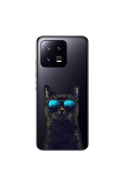 Dali Design حافظة شفافة متوافقة مع هاتف Xiaomi Mi 13 بتصميم Cool Cat
