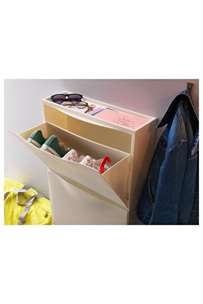 IKEA ayakkabı dolabı, beyaz, 52x39 cm Yaklaşık 4 çift ayakkabı yerleştirilebilir.