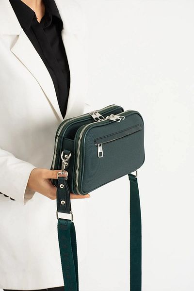 Just Polo Women's Green 5 Compartment Cross Shoulder Bag 236000Pc