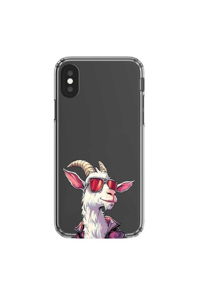 Dali Design iPhone XS Max Compatible Transparent Case Cool Goat Design