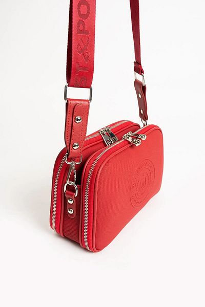 Just Polo Women's Red 5 Compartment Cross Shoulder Bag 236000Pc