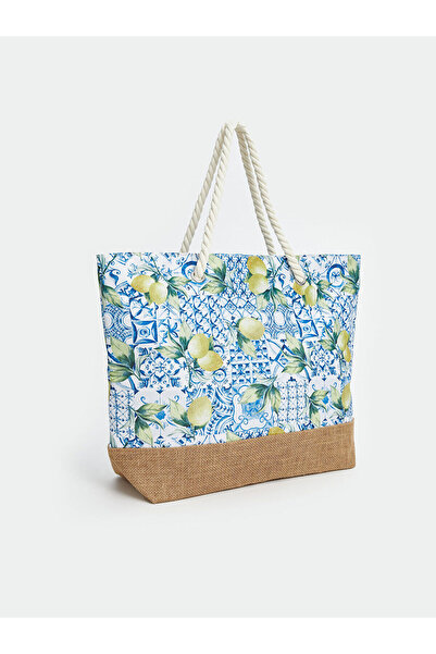 LC Waikiki Özmarka New Season Printed Women's Beach Bag