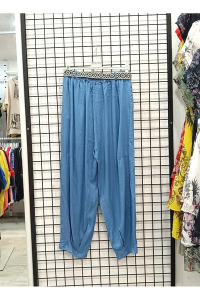 Butik Şans Belt Detailed Pocketed Lyocell Fabric Italian Trousers