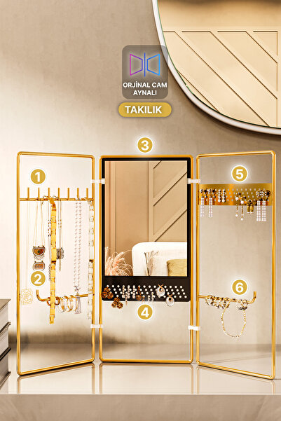 DEKORANLA Şık Takı Düzeni Organizatörlü Çok Bölmeli Saklama Kutusu