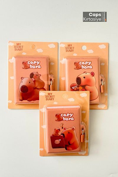 caps anlarınızı paylaştığınız ortağınız 2 Pieces Fluffy Capybara Themed A7 Fluffy Locked Note Souvenir Scrapbook
