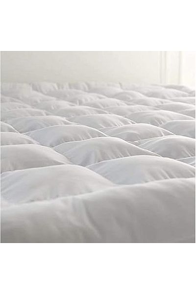 DVLT Luxury 14cm Height Hotel Bedspread and Mattress Cover Double Full Elastic - 100% Cotton White 200 x 180