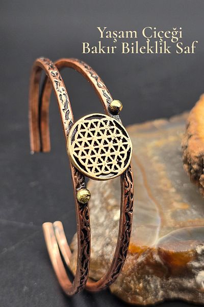NBS Beautiful Naturel Stones Copper Bracelet Flower of Life Adjustable Special Design Very Good Quality (Gift, Daily, Special Day)