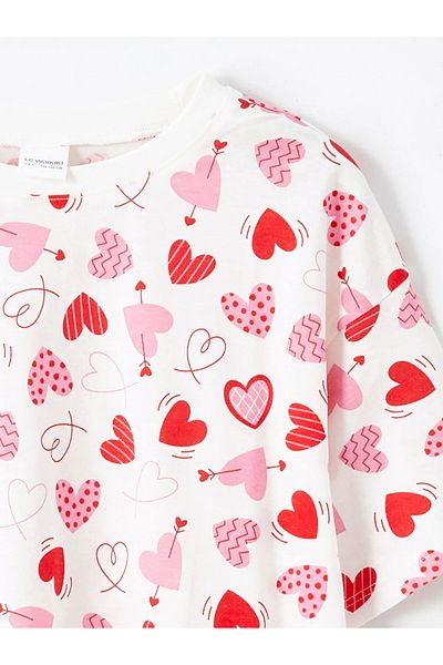 LC Waikiki Crew Neck Girls' Shorts Pajamas Set