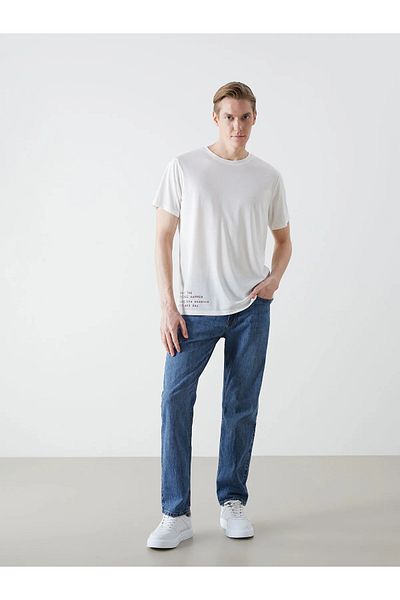LC Waikiki Crew Neck Short Sleeve Printed Combed Cotton Men's T-Shirt