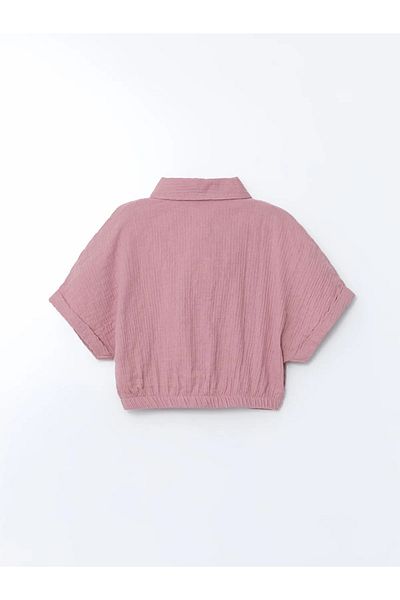 LC Waikiki Textured Girl's Crop Shirt