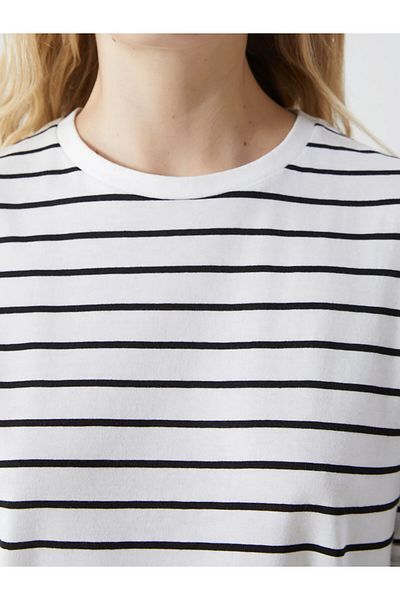 LC Waikiki Tricou de damă cu dungi cu gât