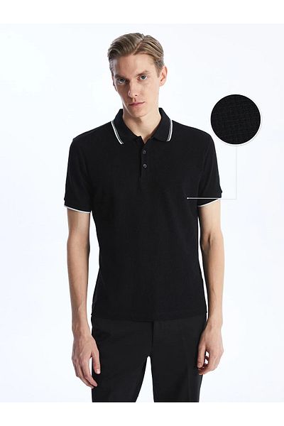 LC Waikiki Ανδρικό μπλουζάκι με κοντό μανίκι Polo Neck με υφή