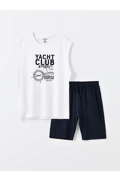 LC Waikiki Σετ ανδρικών πιτζάμες Standard Fit με σορτς