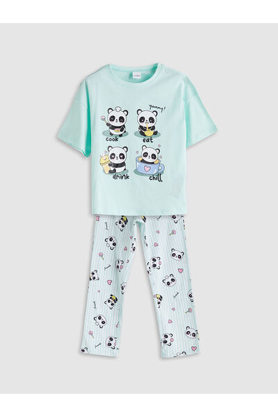LC Waikiki Pyjama-Set für Mädchen mit Rundhalsausschnitt