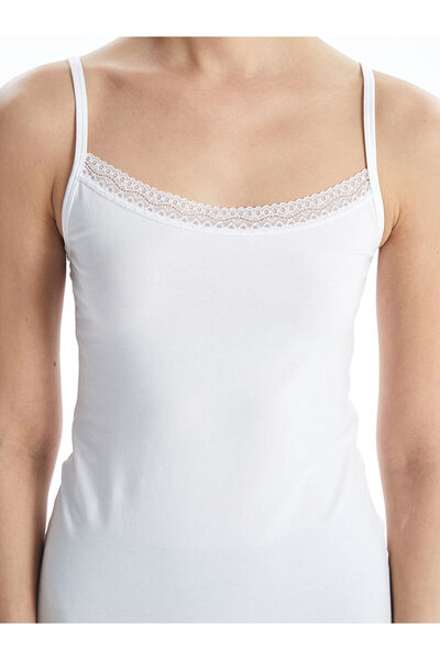 LC Waikiki New Season U Neck Lace Detailed Strap Women's Tank Top - S50394Z8