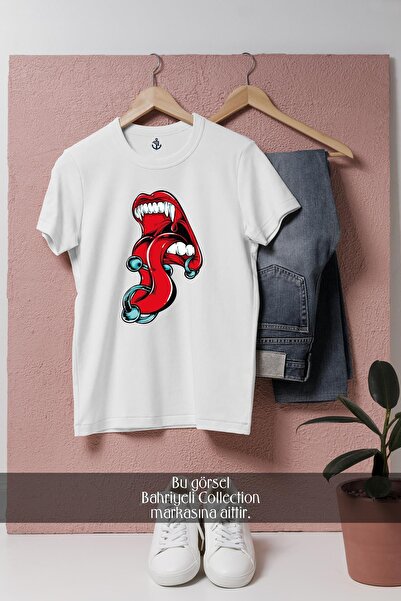 Bahriyeli Collection supradimensionat Unisex cu design vizual piercing tricou