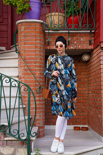 Polologin Butik تونيك منقوش بأوراق الشجر الملونة