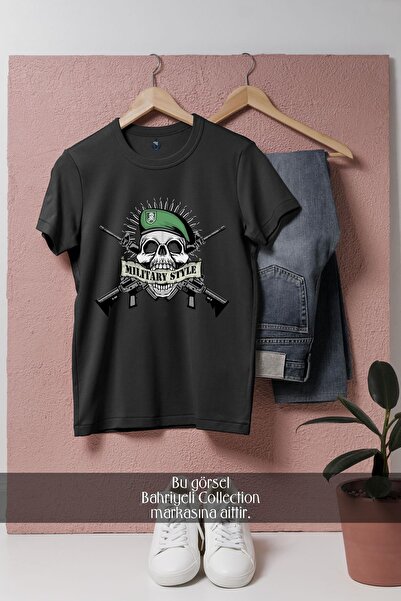 Bahriyeli Collection supradimensionat Design cu craniu în stil militar unisex...