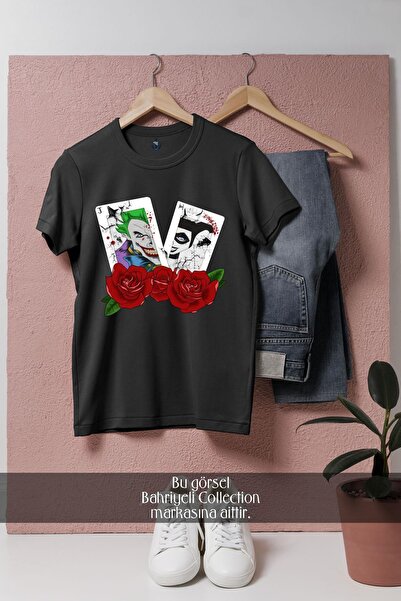 Bahriyeli Collection Μπλουζάκι Unisex με σχέδιο τραπουλόχαρτου με oversized τ...