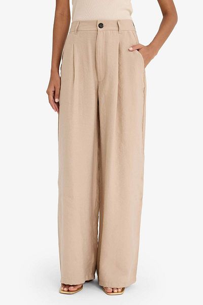 DeFacto Carrot Fit Modal Fabric Pants Double Pockets High Waist Wide Leg E6331Ax25Sp