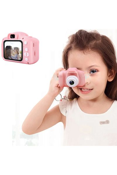OEM Mini kids camera, 3 Games, Microphone, Speaker, Pink