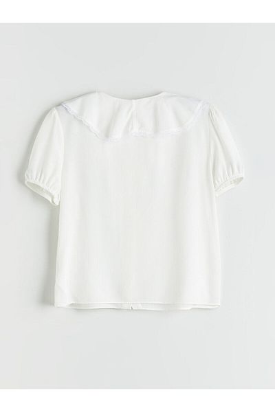 LC Waikiki New Season Ruffle Detailed Girls Crop Shirt - S5M152Z4