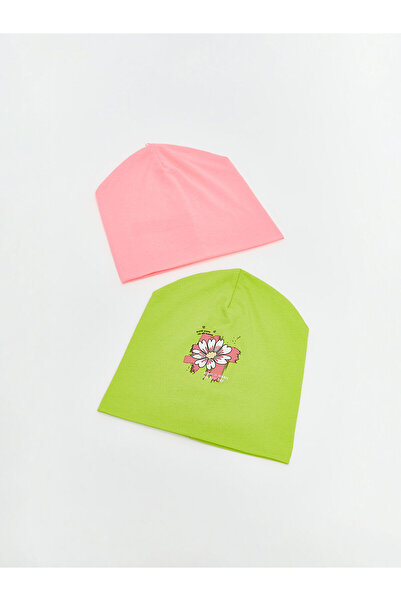 LC Waikiki Peak New Season Printed Baby Girl Beanie 2-Pack