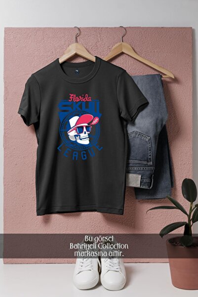 Bahriyeli Collection Oversize kroj Florida Skull League dizajnirao unisex T-s...