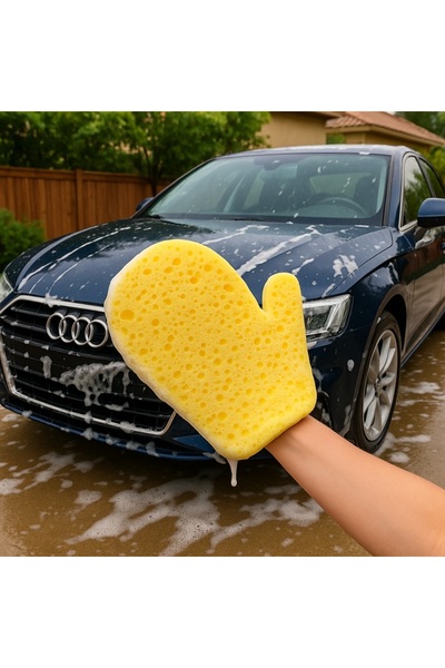 keyfisepet en keyifli sepet Eldiven Şekilli Araç Yıkama Süngeri – Yumuşak Göz...