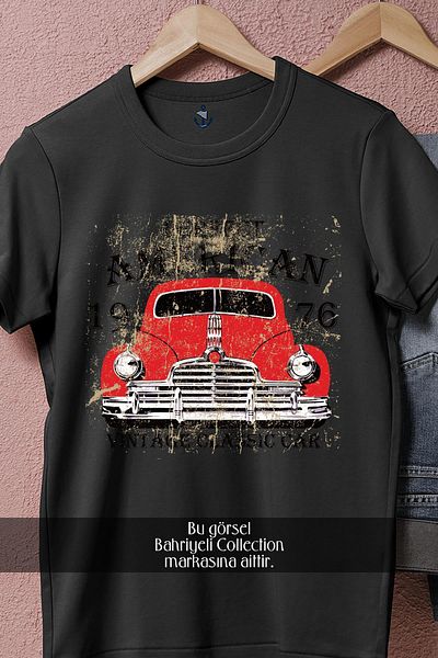 Bahriyeli Collection Oversize Perfect American Vintage Classic Car Design Unisex T-Shirt
