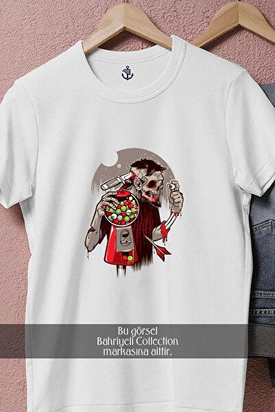 Bahriyeli Collection Μπλουζάκι Unisex με σχέδιο ζόμπι oversized