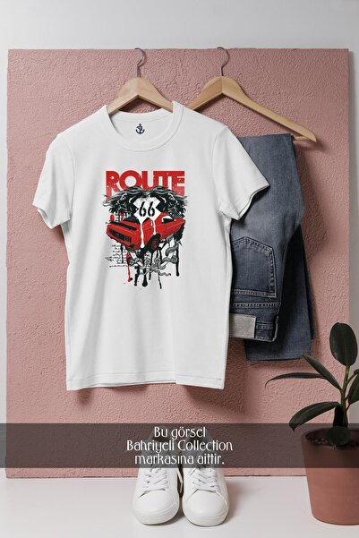 Bahriyeli Collection Oversize Route 66 Design Unisex T-Shirt
