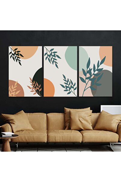 Marktna ثلاث لوحات قماشية فخمة بتصميم مودرن مع برواز فضي مجوف