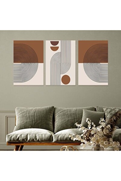 4gdran ثلاث لوحات قماشية بتصميم الفن البوهيمي مع برواز خشبي مخفي