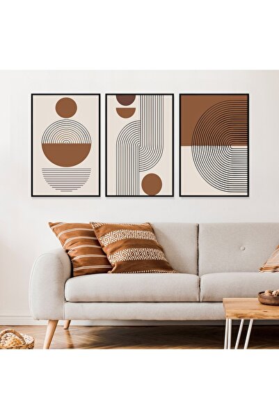 Marktna ثلاث لوحات قماشية بتصميم الفن البوهيمي مع برواز أسود مجوف