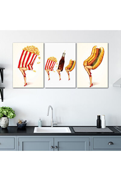 SND ثلاث لوحات قماشية بوب ارت مع برواز خشبي مخفي