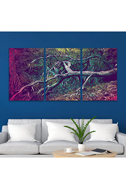 4gdran ثلاث لوحات قماشية فخمة بتصميم مودرن مع برواز شامبين مجوف