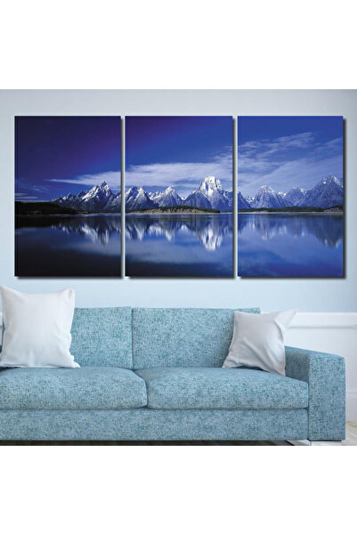 4gdran ثلاث لوحات قماشية فخمة بتصميم مودرن مع برواز فضي مجوف