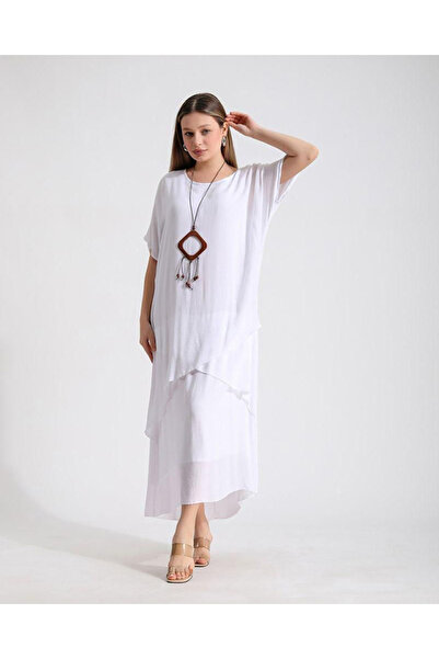 Büyük Hanım فستان قطني رفيع بطبقة مزدوجة من قماش Burumuk