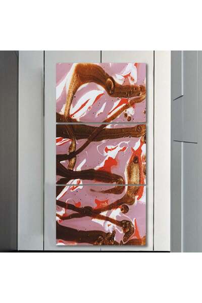 Marktna ثلاث لوحات قماشية بتصميم مودرن مع برواز فضي مجوف