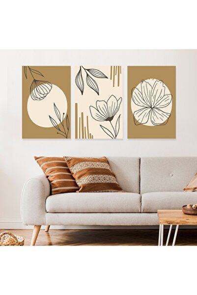 4gdran ثلاث لوحات قماشية بتصميم الفن البوهيمي مع برواز خشبي مخفي