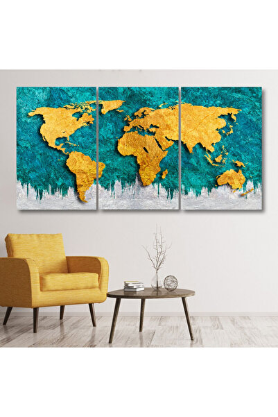 4gdran ثلاث لوحات قماشية فخمة بتصميم مودرن مع برواز بني مجوف