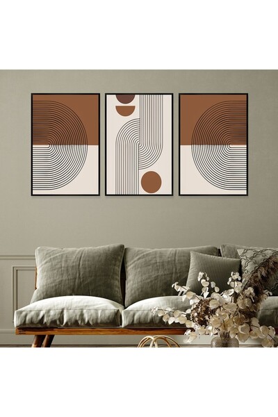 Marktna ثلاث لوحات قماشية بتصميم الفن البوهيمي مع برواز أسود مجوف