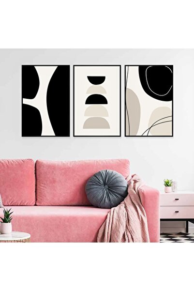 4gdran ثلاث لوحات قماشية بتصميم الفن البوهيمي مع برواز أسود مجوف