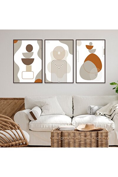 Marktna ثلاث لوحات قماشية بتصميم الفن البوهيمي مع برواز شامبين مجوف