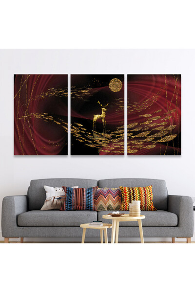 4gdran ثلاث لوحات قماشية فخمة بتصميم مودرن مع برواز خشبي مخفي