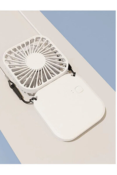 TeknoClass El Fanı Mini Masaüstü Ve Boyun Askılı Fan Portatif Şarjlı 3 Kademeli Vantilatör Soğutucu Mini Klima