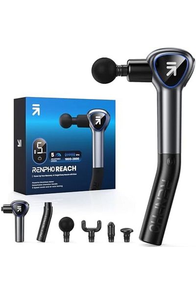 RENPHO Massager with Extension Handle, Reach Massager with Touchable LED Screen for Home Trai